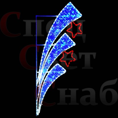 Светодиодная консоль "Ледяные звезды" 80 х 190 см красные