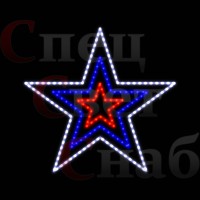Световая фигура панно "Звезда" триколор