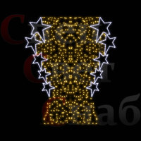 Светодиодная консоль Звездный занавес двойная Теплая белая