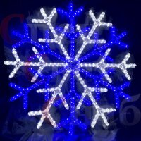Световая уличная фигура Снежинка "Хрустальная" бело-синяя АКЦИЯ